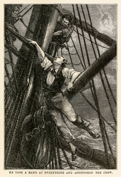 Mindenbe belefogott, és lenyűgözte a stábot, Jules Verne (1828-1905) nyolcvan nap alatt a világ körül című művéből, amelyet Henri-Théophile Hildebrand (1824-97) metszett, 1873 alkotó: Hippolyte Leon after Benett