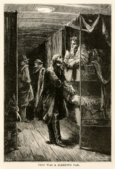 Ez egy hálókocsi volt, Jules Verne (1828-1905) nyolcvan nap alatt a világ körül című művéből, amelyet Adolphe François Pannemaker (1822-1900) metszett, 1873 alkotó: Hippolyte Leon after Benett