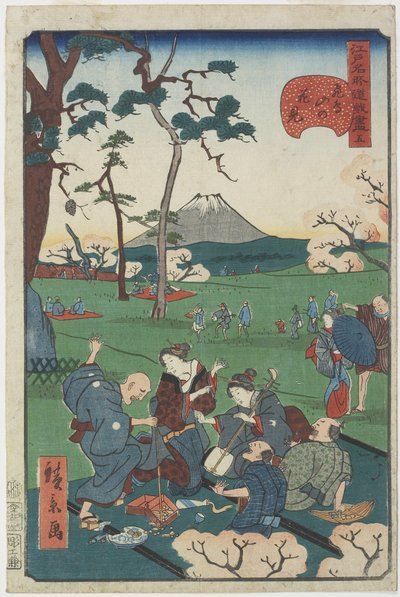 No.5, Cseresznyevirág megtekintése Asuka-hegyen alkotó: Hirokage Utagawa