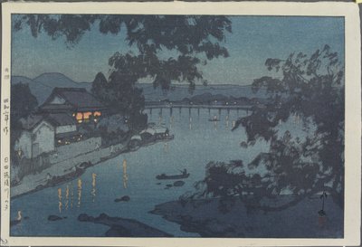 Este a Chikugo folyón Hitában alkotó: Hiroshi Yoshida