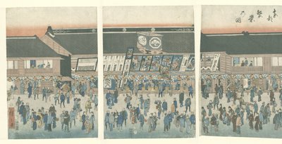 Tevékenység a keleti fővárosban Toto hanei no zu (cím a tárgyon) alkotó: Hiroshige (I) , Utagawa