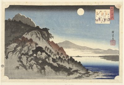 Őszi Hold Ishiyamában Ishiyama no shugetsu (cím a tárgyon) Omi tartomány nyolc nézete (sorozat címe) omi hakkei alkotó: Hiroshige (I) , Utagawa