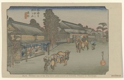 Narumi 41. sz. Naruwi: az ötvenhárom jegyzett hely egyike Tokaidón, Hiroshige festette (cím a tárgyon) De Tôkaidô van Hiroshige (sorozat címe) Hiroshige no fude Tôkaidô (sorozat címe az objektumon) alkotó: Hiroshige (I) , Utagawa