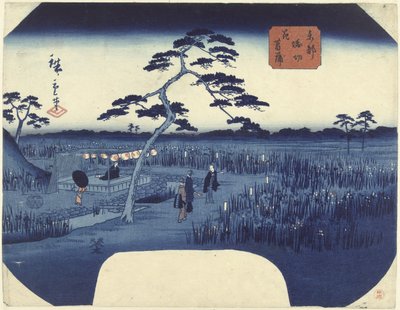 Virágzó íriszek Horikiriben a keleti fővárosban Toto Horikiri hanashobu (cím a tárgyon) alkotó: Hiroshige (II) , Utagawa