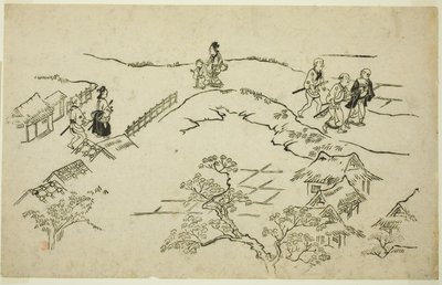 Emon Hill, a "The Appearance of Yoshiwara (Yoshiwara no tei)" sorozatból alkotó: Hishikawa Moronobu
