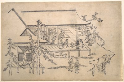 Virágnéző jelenet alkotó: Hishikawa Moronobu