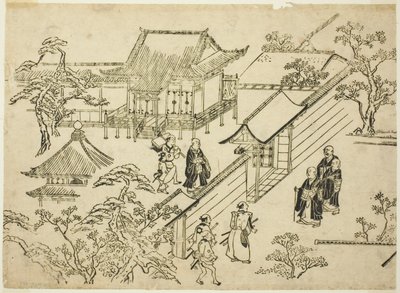 Honbo, a "Scenes of Flower-viewing at Ueno (Ueno hanami no tei)" sorozatból alkotó: Hishikawa Moronobu