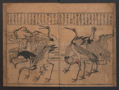 Illustrationen von Vögeln und Blumen (Kachō e-zukushi) alkotó: Hishikawa Moronobu