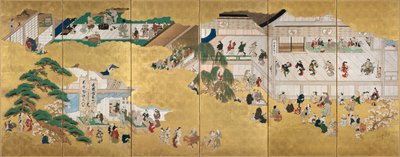 Jelenetek a Nakamura kabuki színházból alkotó: Hishikawa Moronobu