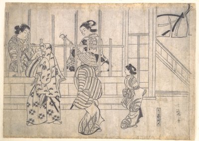 Utca jelenet Josivarában alkotó: Hishikawa Moronobu