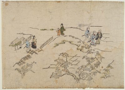Yoshiwara no Tei, c.1680 (colour woodblock print) alkotó: Hishikawa Moronobu