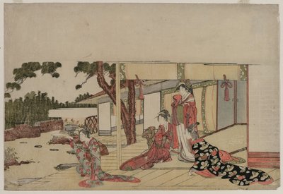 Nők a verandán alkotó: Hishikawa Sori III