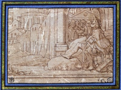 A Bölcs (meditáló). Hobben rajza. 16. század. alkotó: Hobben