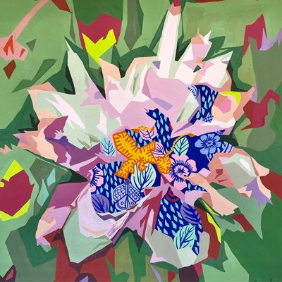 Virágos absztrakt #2, 2023 (gouache, papír) alkotó: Holly Boruck