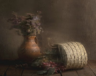 Rusztikus szőlő és virágok alkotó: Homeira moazami