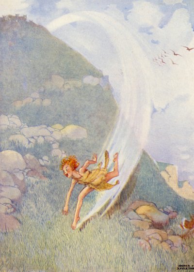 "Negyven perc alatt övvel övezem a földet" (színes litográfia) alkotó: Honor Charlotte Appleton