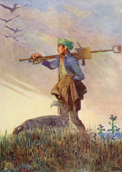 "The toil-worn cottar frae his labour goes" (színes litho) alkotó: Honor Charlotte Appleton