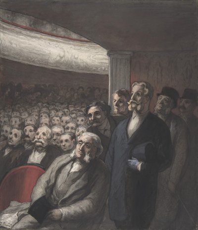 A színházi közönség, 19. század. alkotó: Honoré Daumier