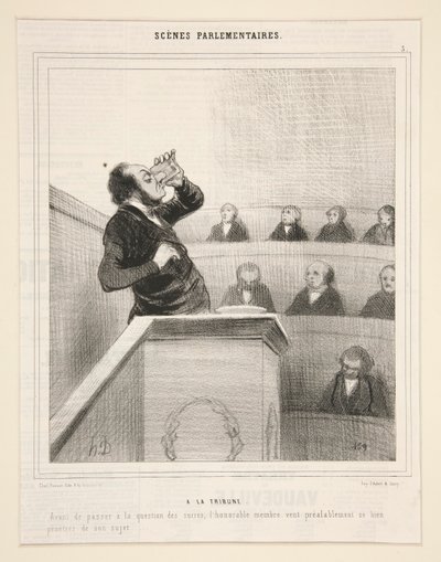 A Tribune-nál: Mielőtt rátérnénk a cukrok kérdésére alkotó: Honoré Daumier