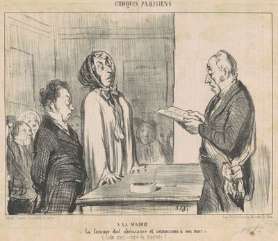 A polgármesternél... alkotó: Honoré Daumier