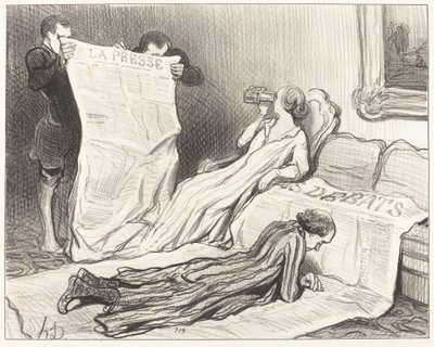 Az újságukat megkapó előfizetők... alkotó: Honoré Daumier