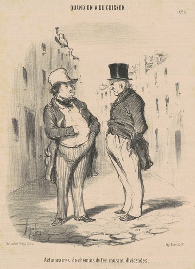 Osztalékot okozó vasúti részvényesek alkotó: Honoré Daumier