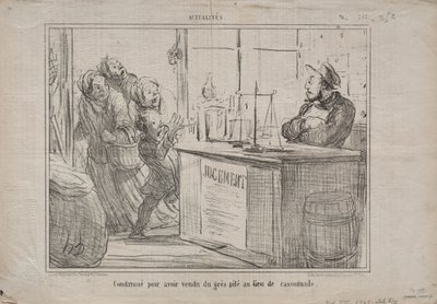 Aktualitások (252. sz.): Elítélték, amiért nedves barna cukor helyett egy rakás homokot adtak el alkotó: Honoré Daumier