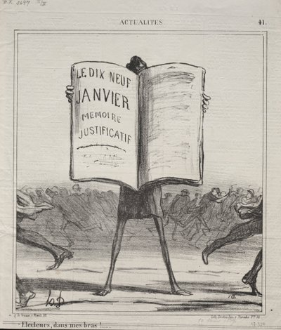 Aktualitások (41. sz.): Választók, a karomban!... alkotó: Honoré Daumier