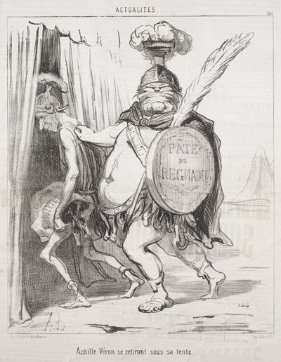 Aktualitások: Akhilleusz visszahúzódik a sátrába alkotó: Honoré Daumier