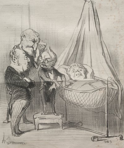 Aktualitások: Határozottan nagyon beteg!... alkotó: Honoré Daumier