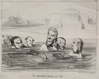 Aktualitások 120. szám: Egy miniszter visszatér a vízhez, 1851. alkotó: Honoré Daumier