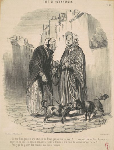 Ah! Drágám, ha van kutyád... alkotó: Honoré Daumier