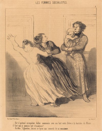Ah! úgy tesz, mintha megakadályozna, hogy elmenjek... alkotó: Honoré Daumier