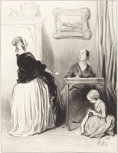 Ó!... milyen különleges oktatást adsz a lányodnak? alkotó: Honoré Daumier