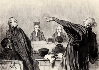 Egy szószóló, aki nyilvánvalóan teljesen meg van győződve…, 1845. alkotó: Honoré Daumier