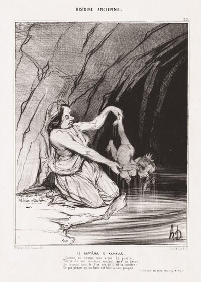 Ókori történelem: Pl. 22, Akhilleusz megkeresztelkedése alkotó: Honoré Daumier