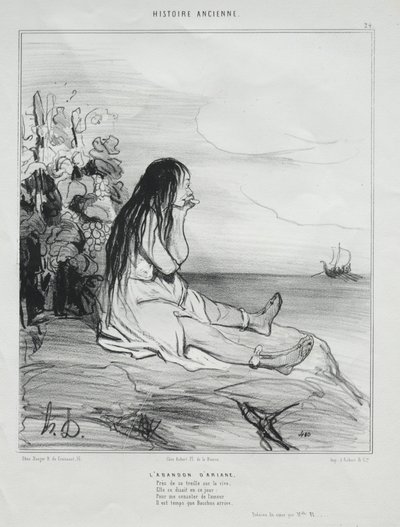 Ókori történelem, 24. tábla: Ariadné elhagyása, 1842. szeptember 4. alkotó: Honoré Daumier