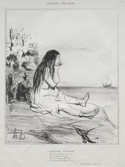 Ókori történelem, 24. tábla: Ariadné elhagyása, 1842. szeptember 4. alkotó: Honoré Daumier