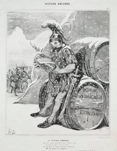 Ókori történelem, 28. tábla: Hannibal átvonulása, 1842. október 6. alkotó: Honoré Daumier