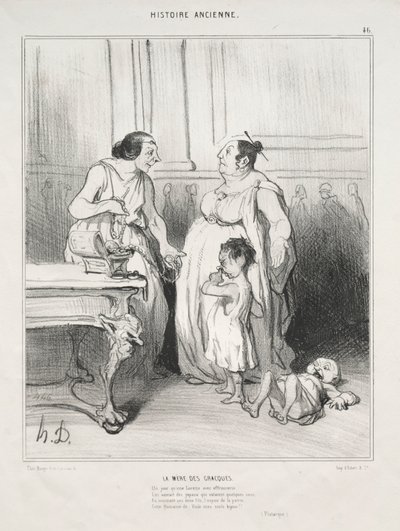 Ókori történelem, 46. tábla: A Gracchi anyja, 1842. alkotó: Honoré Daumier