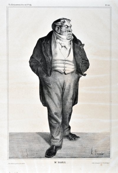 Honore Daumier (1808-1879) alkotásai. Charivari 1833-ból származik: Serie Celebrites de la caricature "" Mr. Baill..."" SZÉPMŰVÉSZETI MÚZEUM - LONGCHAMP PALOTÁJA, MARSEILLE alkotó: Honoré Daumier