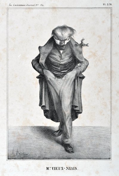Honore Daumier (1808-1879) műve. A Charivari 1833-ból származik: Serie Celebrites de la Caricature "M. Vieux-Niais" MUSEE DES BEAUX ARTS - PALAIS LONGCHAMP, MARSEILLE alkotó: Honoré Daumier