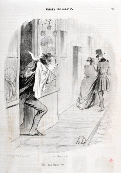 Honore Daumier (1808-1879) alkotásai. A Charivari az 1840-es Serie MORIES CONJUAL-ból származik "" A feleségem!!! “” SZÉPMŰVÉSZETI MÚZEUM – LONGCHAMP PALOTÁJA, MARSEILLE alkotó: Honoré Daumier