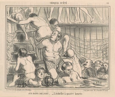 A Deligny fürdőben alkotó: Honoré Daumier