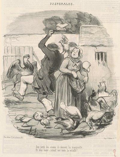 A kislibák fiainak enni adnak... alkotó: Honoré Daumier