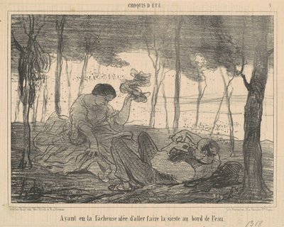 Az a szerencsétlen ötlet, hogy elmenjek... a vízpartra alkotó: Honoré Daumier