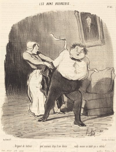 Szabó brigantja... másik kabát... összezsugorodott! alkotó: Honoré Daumier