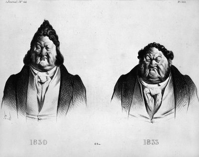Daumier (1808 - 1879) rajzfilmje I. Lajos Fülöpről (1773 - 1850) - a „” Journal” 145. számában. Metszet 1833 körül alkotó: Honoré Daumier