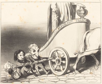 Ez a szekér mindig működni fog... alkotó: Honoré Daumier