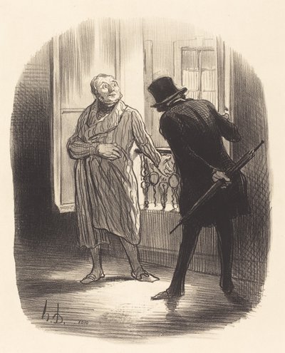 Ez a szállás egy kicsit drága, a Place Royale számára... alkotó: Honoré Daumier